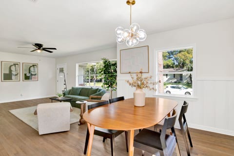Spacious dining space, perfect for family meals or work breaks.