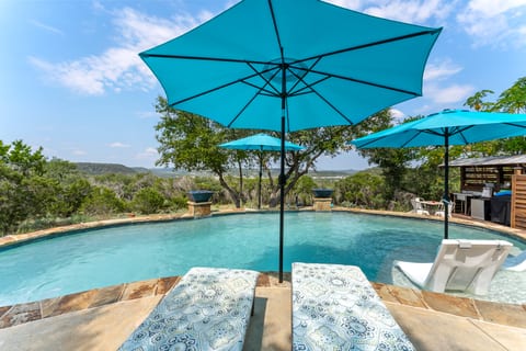 Poolside lounging in total tranquility
