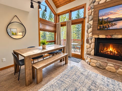 Cozy living room with gas fireplace