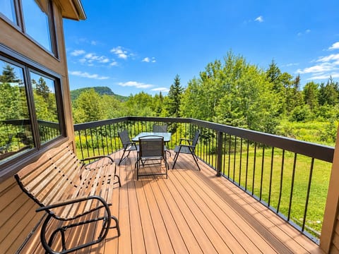 Large deck looking out to Moose Mountain