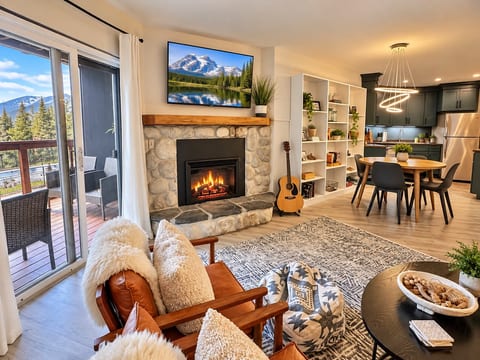 Spacious living room with queen sleeper sofa