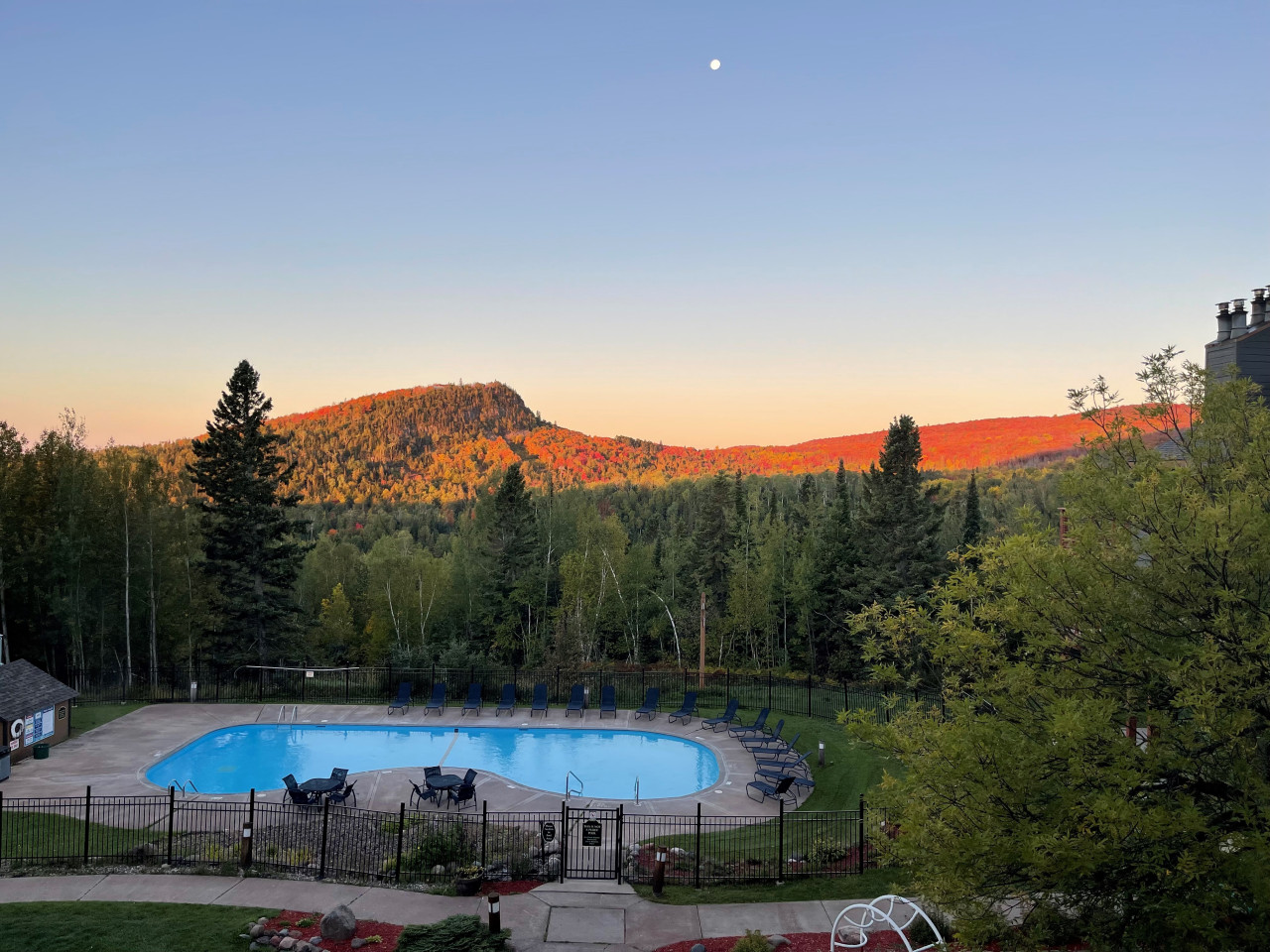 Take in breathtaking mountain views while relaxing at the seasonal outdoor pool.