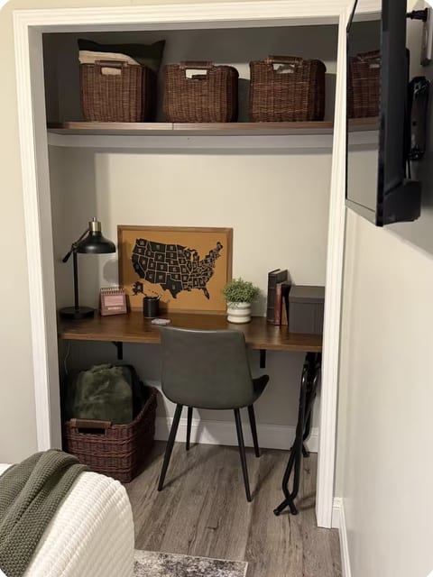 Desk Area in bedroom for private spot to get some work done during your stay.
