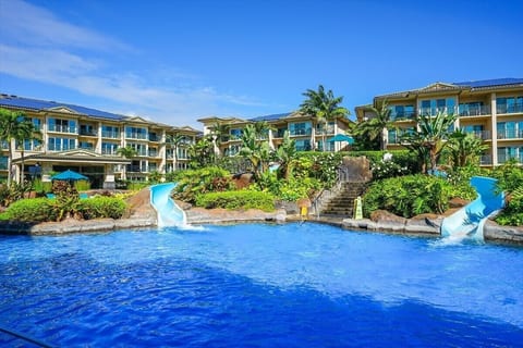 Great pool with double waterslides!