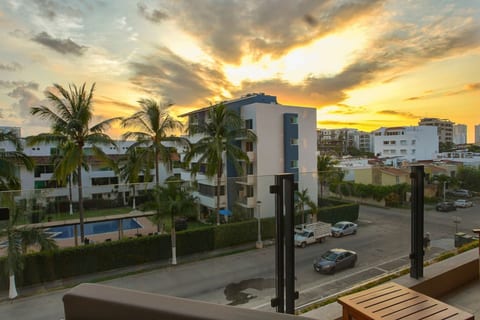 Experiences stunning sunsets. from the balcony