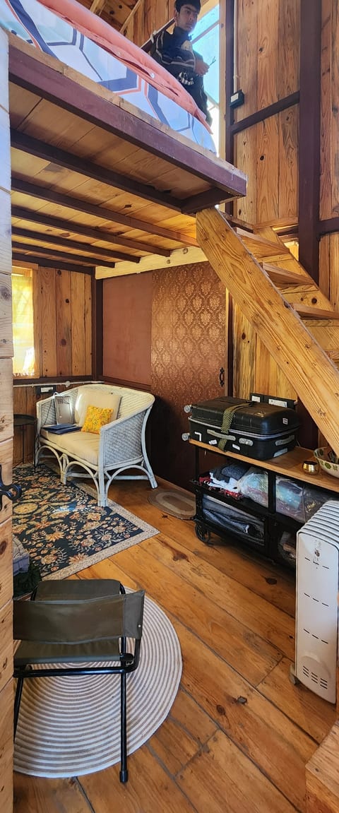 Carefully thought out spaces for a suitcase and your clothes, some heating, and cosy seating for reading... all to make you feel comfortable in your mountain home.