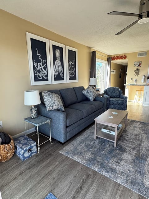 Living area with queen sleeper sofa