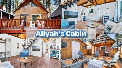 Charming forest cabin w/ loft, fire pit, deck & bright modern interior