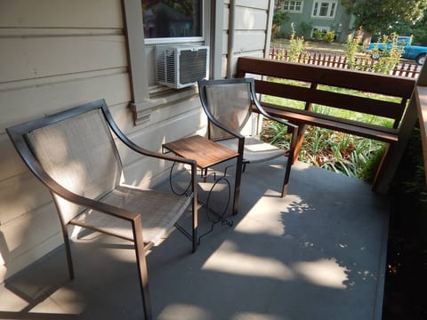 Relax on the front porch and watch Chico walk by