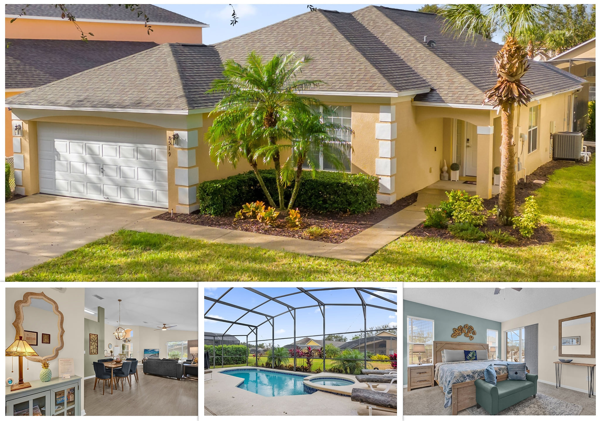 Disney Getaway Villa - Close to Disney/4BR/3BA/Pool+Spa