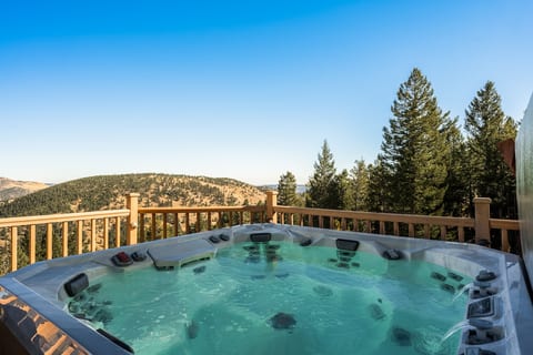 Hot Tub with view of Denver
