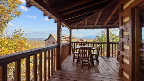Enjoy an outdoor meal surrounded by crisp mountain air and beautiful autumn scenery. Our covered porch offers the perfect setting for dining, relaxing, and making memories together.