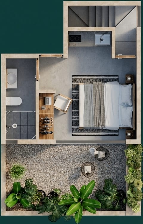 Jungle Escape Studio with Rooftop Pool | Tuané