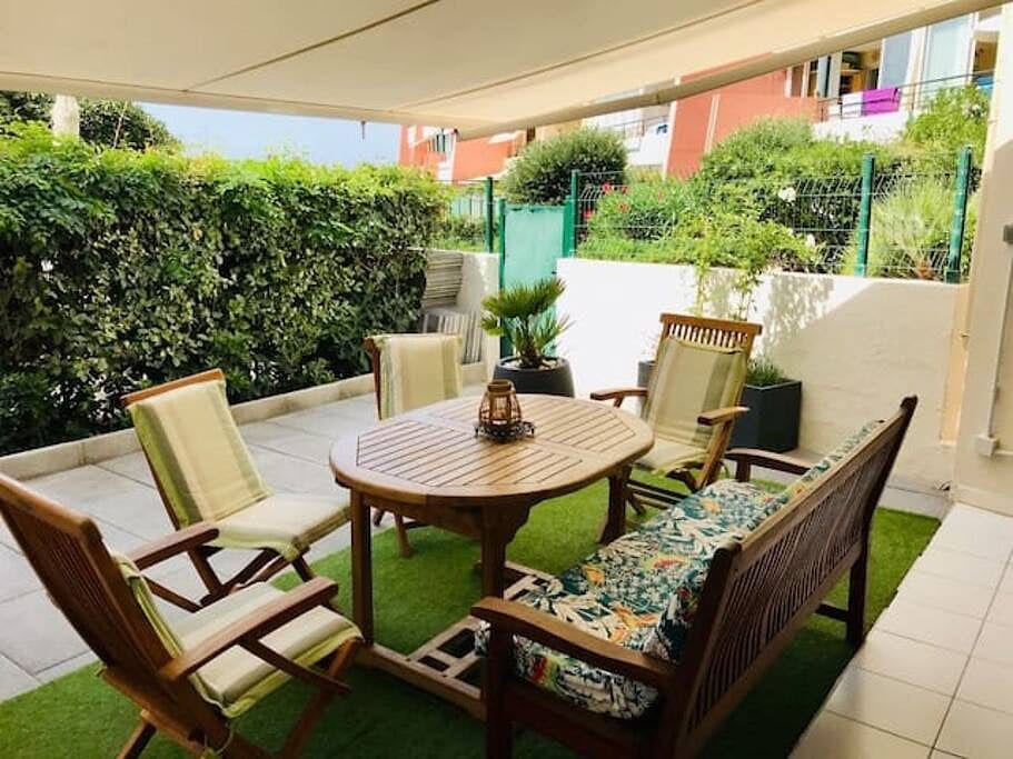 Croisette Rez de jardin acceso directo a la playa, ¡Climatizado! - Sète