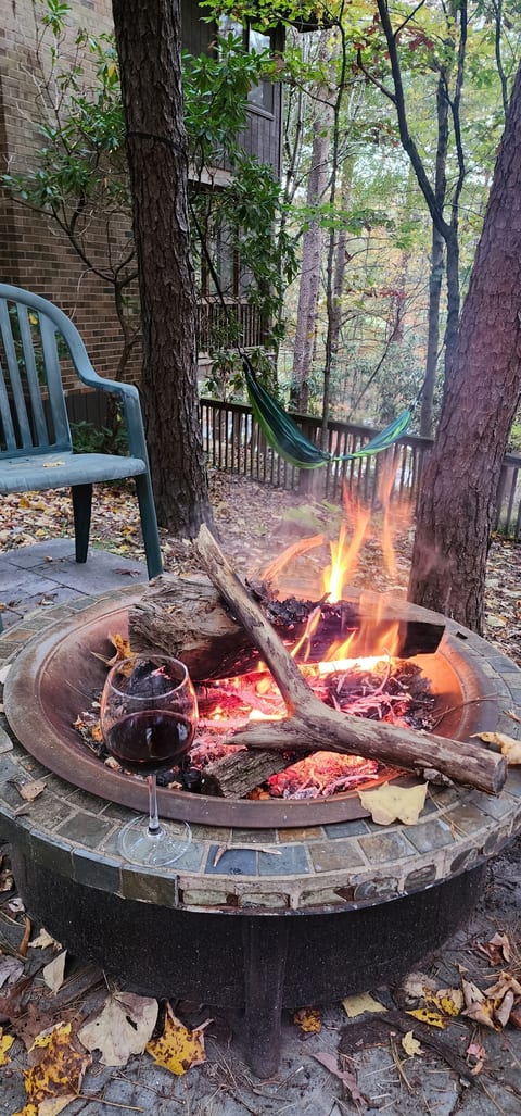 Using firepit in the fall. 