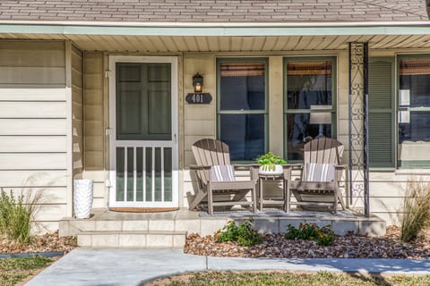 Sip a glass of sweet tea on this classic Texas front porch.