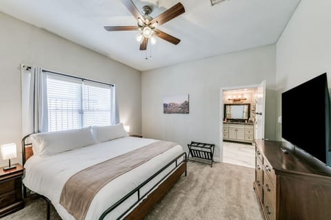 Master bedroom with king pillowtop plush bed!