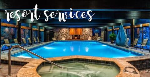 Indoor pool and hot tub access at Lakeview hotel.  