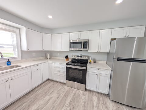 Our well-stocked kitchen includes oil spray, salt and pepper for your ultimate convenience.