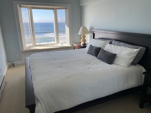 Upstairs bedroom with comfy pillow top king mattress