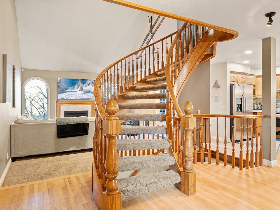 You will enjoy walking up this stair case.