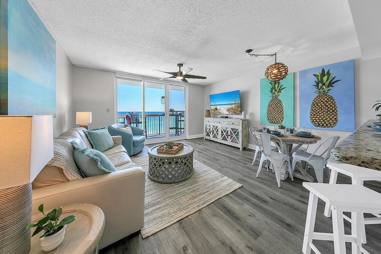 Living room with the view and Smart TV