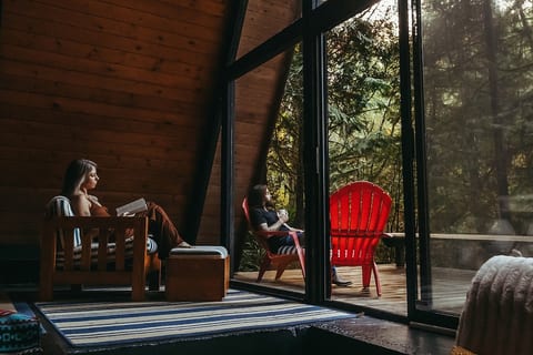 A good book, a cup of coffee, maybe some good music or the sounds of the forrest, enjoy an escape.