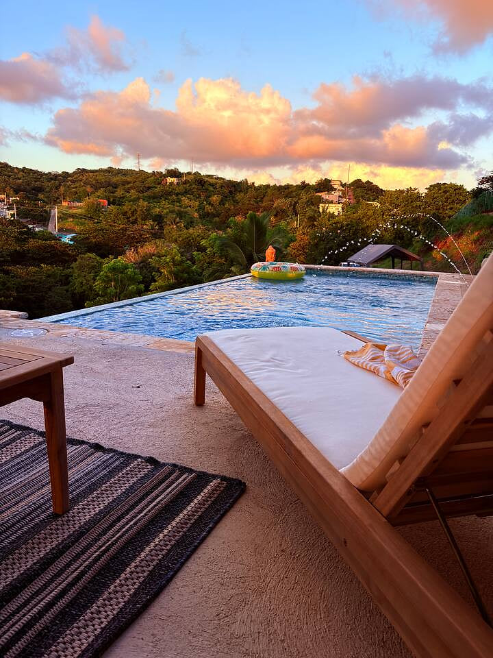 Welcome to your peaceful cliffside escape overlooking lush tropical scenery. Unwind by the infinity pool at sunset savor quiet mornings on the terrace, and enjoy pure relaxation just minutes from Cabo Rojo’s stunning beaches and vibrant coastal towns