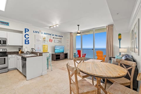 Dining to Living Room to Kitchen is filled with open floor plans and extended high ceilings!