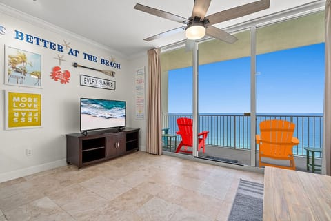 Living room area has been tastefully decorated and includes brand new LED 4K Smart TVs! or..just stare into the crystal clear waters while you keep entertained.