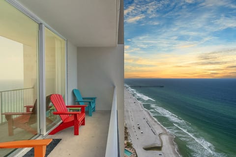 Watch the sunrise and sunset while also having the beautiful sight of Pier Park!