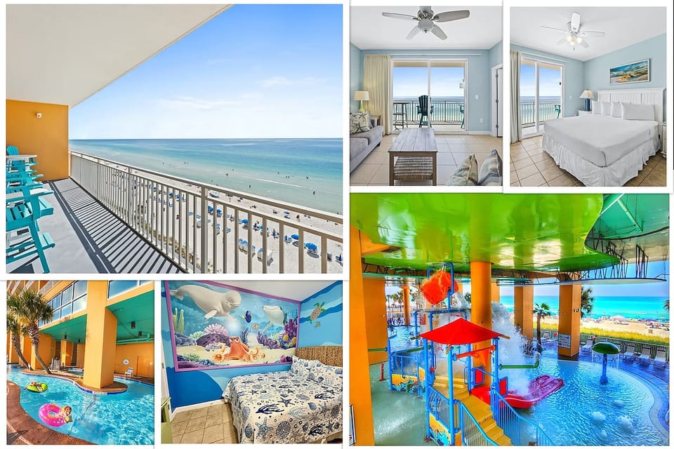 Enjoy all that Splash has to offer: Family friendly resort, extra large balconies stretching two rooms, lazy rivers, splash aqua waterpark, heated pools, hot tubs.