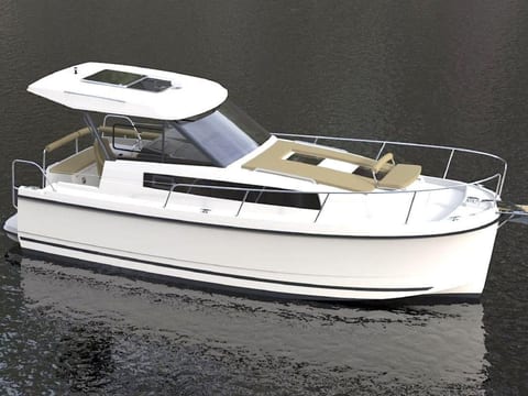 Yacht Overtime im Hafen der Marina Braunsbedra