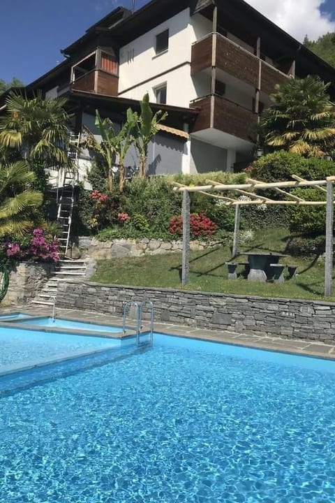 Seeblick und Pool