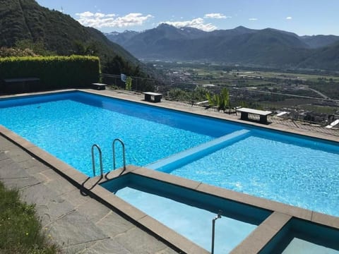 Seeblick und Pool