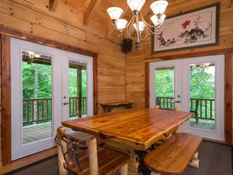 Dining area adjacent to living room.