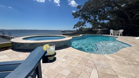 Enjoy a cool drink poolside.