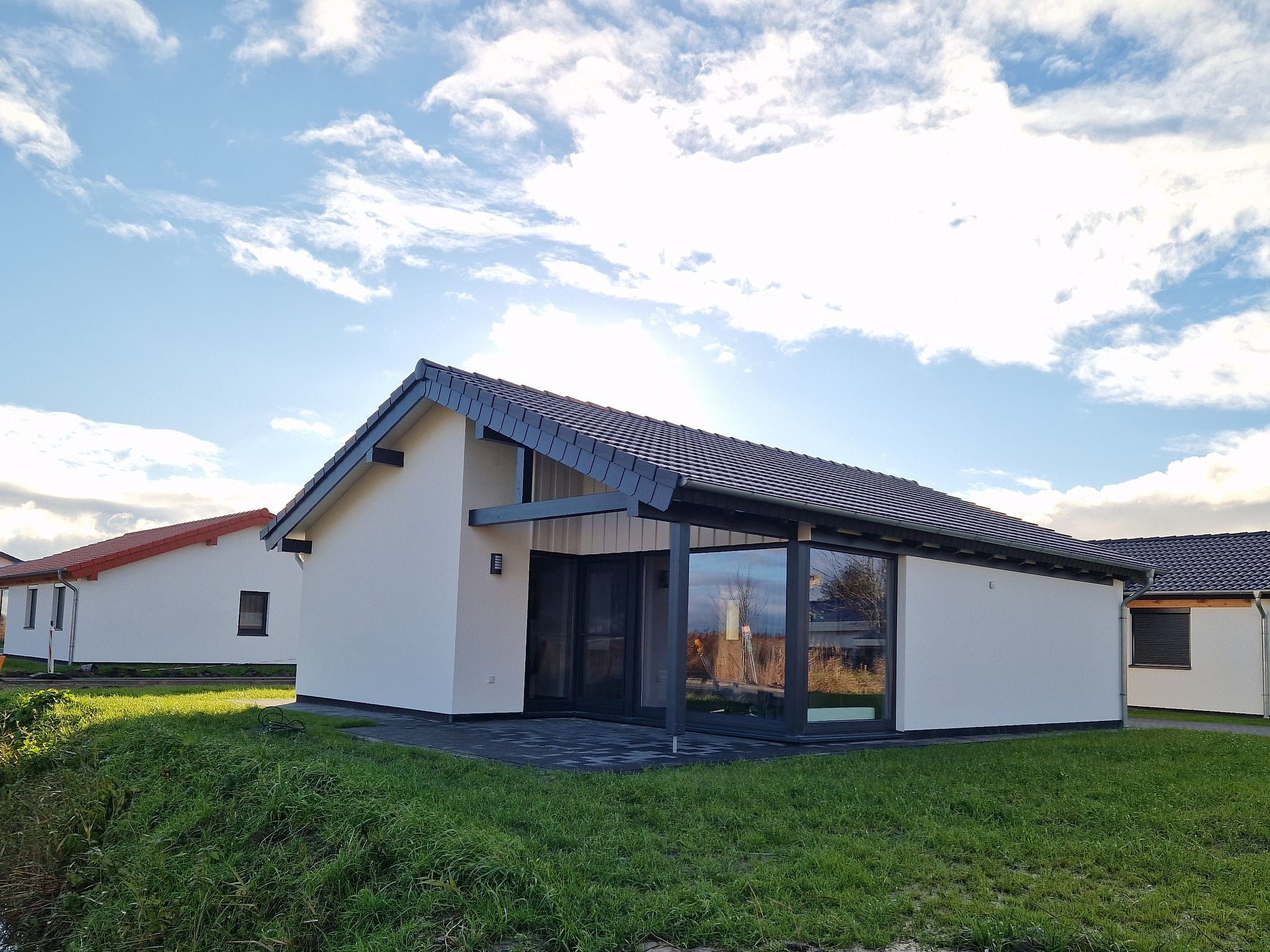 G2 Ferienhaus mit Wiesenblick und Waschmaschine
