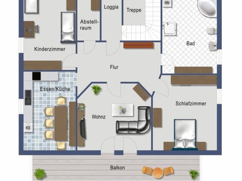 Wohnung in Oberwaldbach mit Garten und Grill