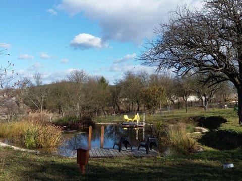 mit biologischem Schwimmteich
