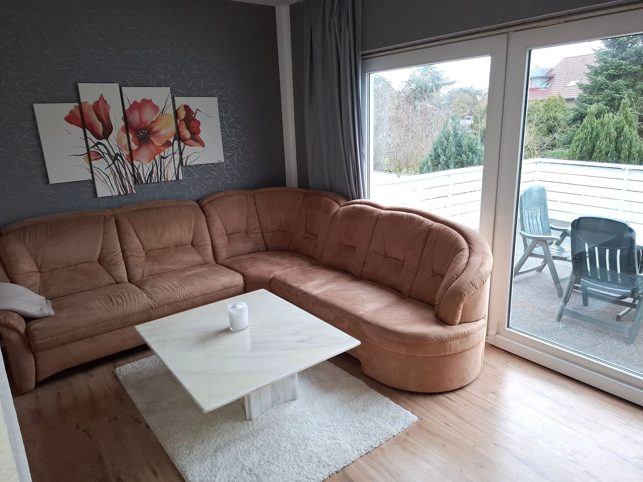 Private Ferienwohnung in Nordenham, großer Balkon