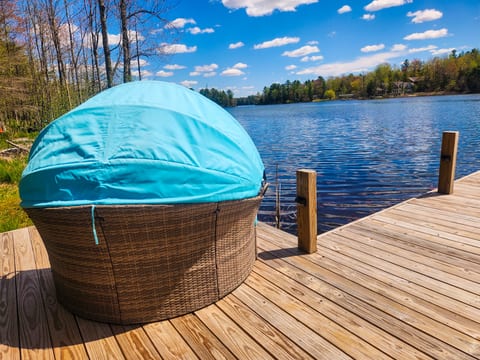 “The ultimate lounging throne awaits—perfect for pretending you’re the royal ruler of Spider Lake.  Warning: may cause spontaneous giggles, accidental naps, and uncontrollable urges to declare, ‘I live here now.’”