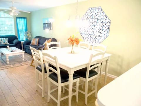 Dining room with seating for 6 additional seating at the breakfast bar