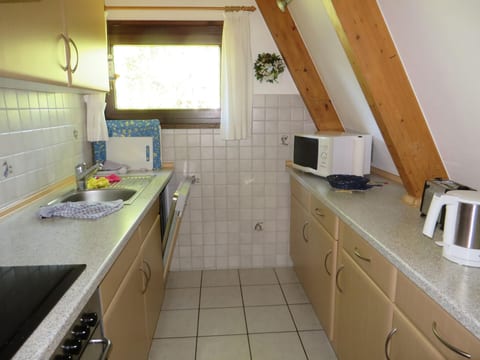 Spitzdachferienhaus mit Schwedenofen und Garten