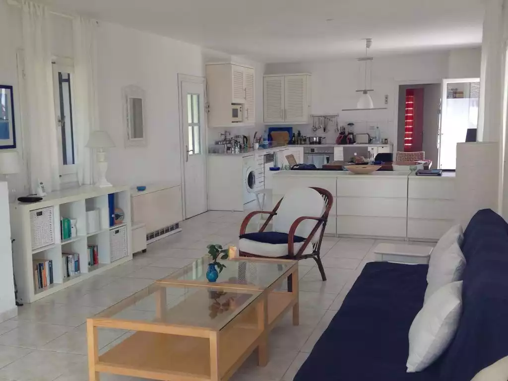 Spacious Living Room and Open Kitchen - Skiathos Villa Maestrali - Skiathos