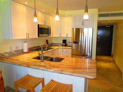 Brand new stainless steel appliances in the kitchen