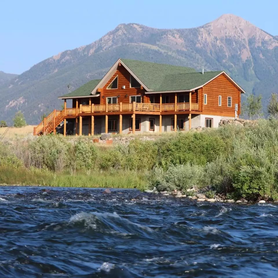 River side of The Caddis Shack