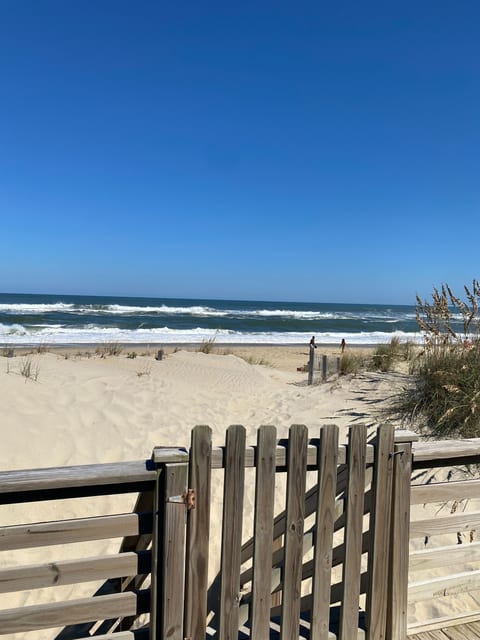 Unobstructed ocean views and step on the beach off the gated deck.