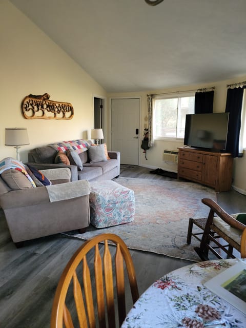 Living room with big screen Smart TV