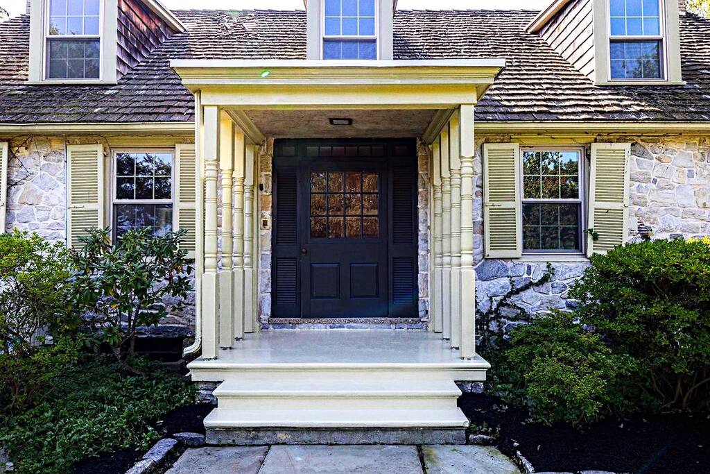 Upper level entrance of Downingtown Manor with Lock Box - Downingtown Manor circa 1900 Farmhouse - Downingtown